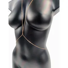 BodyJewelry-Cadena de pecho de cristal para mujer, traje femenino a la moda, sencillo, de lujo, para fiesta