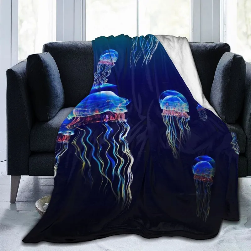 

Fashion Jellyfish New Fashion Personality 3D Printed Flannel Blanket Bed Sheet Bedding Soft Blanket Bedspread Home Textile