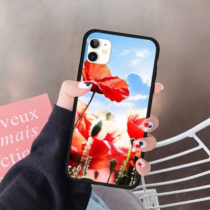 

Poppies Poppy Pretty flower luxury design Phone Case shell for iPhone 11 12 pro XS MAX 8 7 6 6S Plus X 5S SE 2020 XR