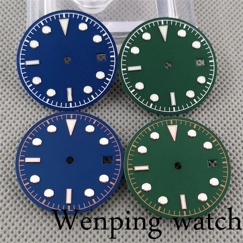 Циферблат для часов 30 5 мм стерильный светящийся синий/зеленый подходит NH35 NH36A ETA