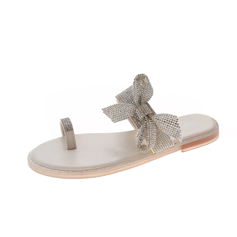 

Low Flat Shoes Female Ladies' Slippers Glitter Slides Rubber Flip Flops Butterfly-Knot Fashion Slipers Women Jelly Hawaiian Summ