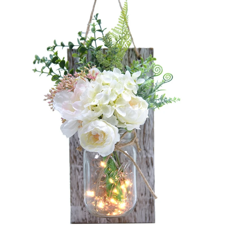 

2PCS Planks Wall Decoration Country Wall Lamp Wall Art Hanging Design with Remote Control LED Fairy Lamp
