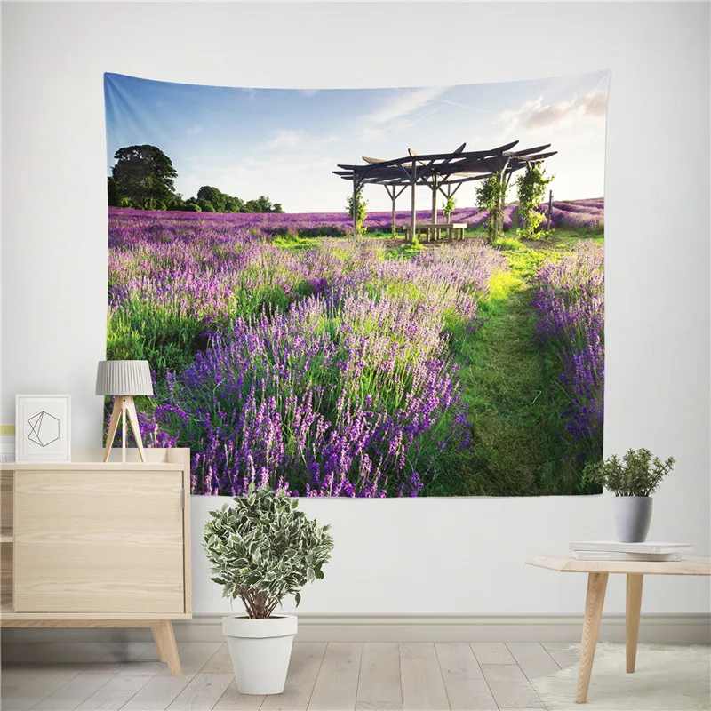 Цветочным лавандовым узором гобелены Лаванда Печать Декоративные Мандала