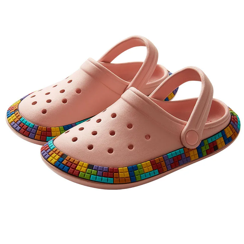 

Summer Breathable Hole Kids Clogs Soft Bottom Outdoor Beach Shoes for Boys Girls Sandals Slipper Clogs Baby Jelly Shoes E06061