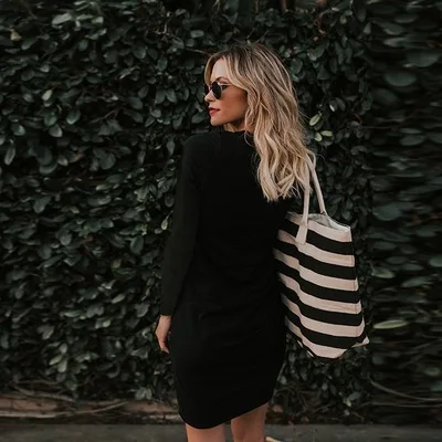 

Women's dress with round neck and long hip sexy dress Autumn