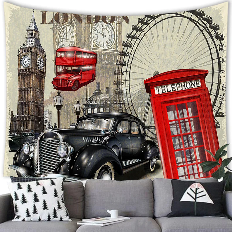 

Retro American Bike and Beauties Poster Polyester Fleece Tapestry Printing Wall Hanging Home Decoration Wall Tapestry