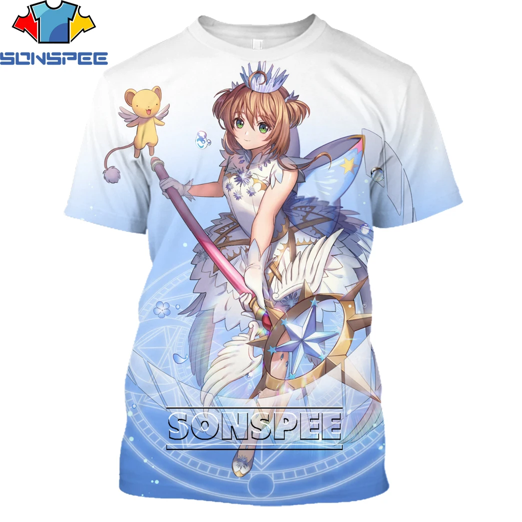 Футболка SONSPEE с капюшоном для карт Аниме Сакура футболка 3D принтом Милая