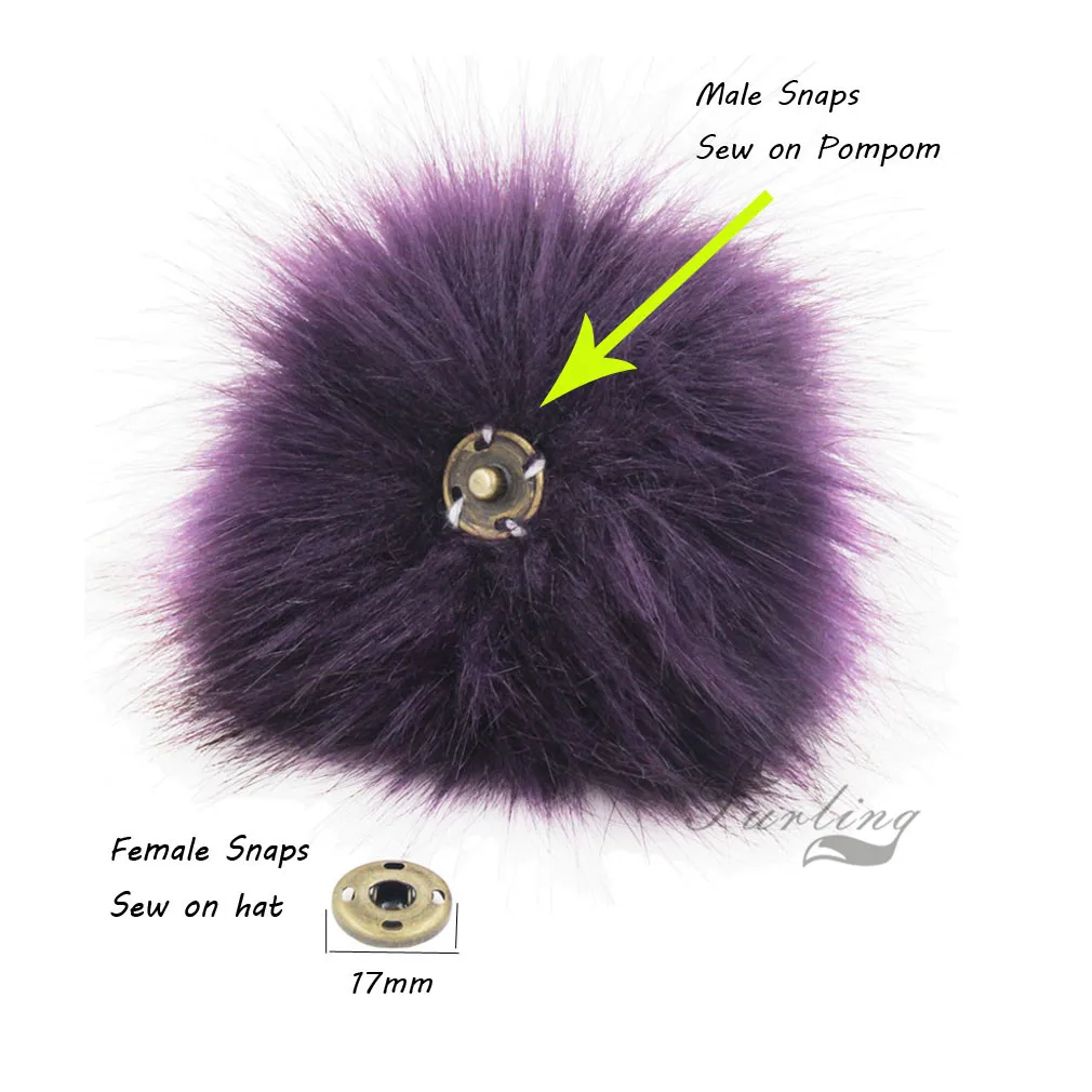 Большие 16 см помпоны из искусственного меха енота для шляп в упаковке 12 шт 6