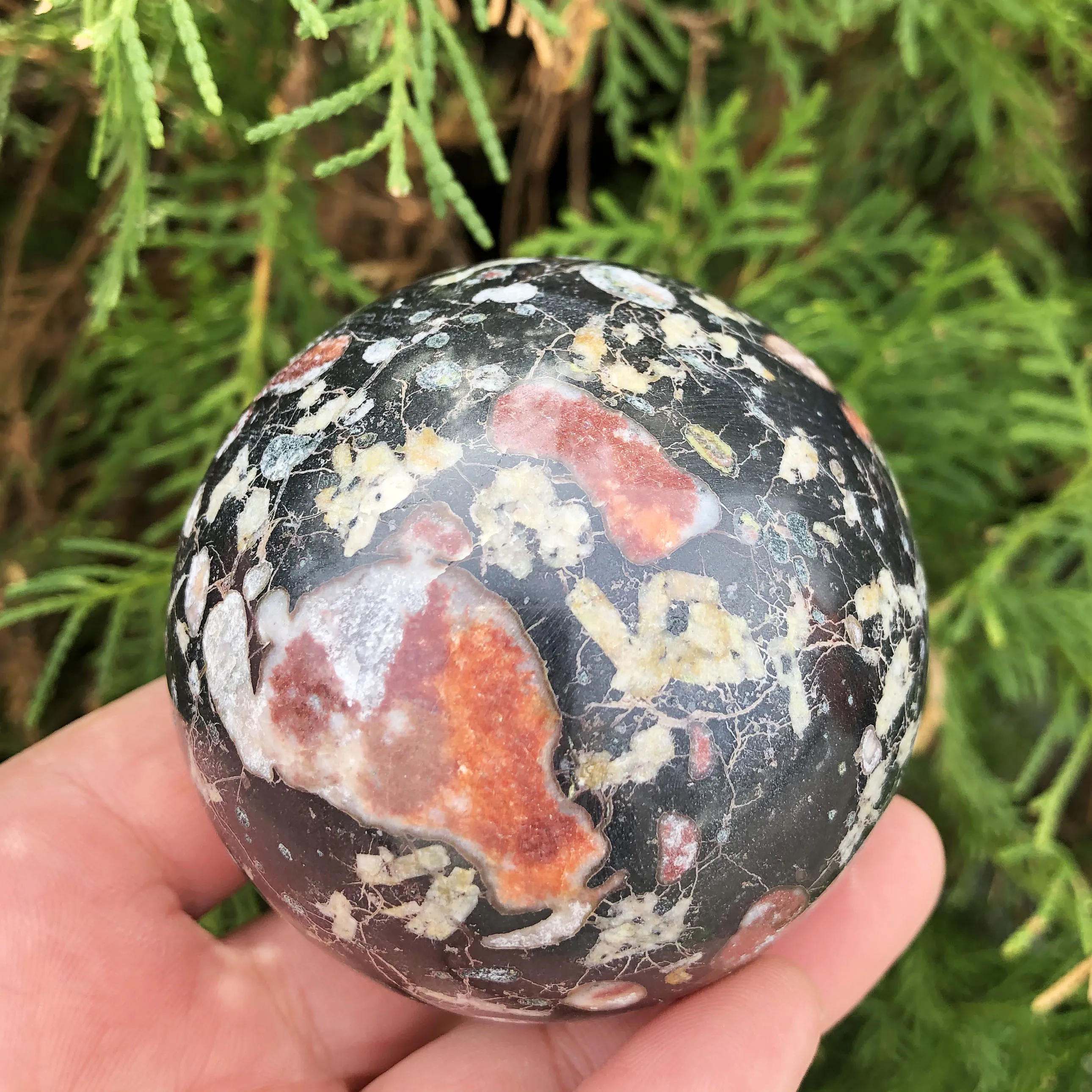 

Высокое качество натуральный цветок сливы Сфера из яшмы рейки хрустальный камень шар для лечения украшения