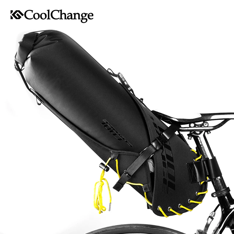 CoolChange, водонепроницаемая велосипедная седельная сумка, большая вместительность, складная задняя велосипедная сумка, велосипедная сумка MTB Trunk Pannier, рюкзак 12л