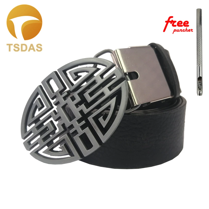 Мужская Роскошная металлическая пряжка для ремня с посеребрением ремнем в