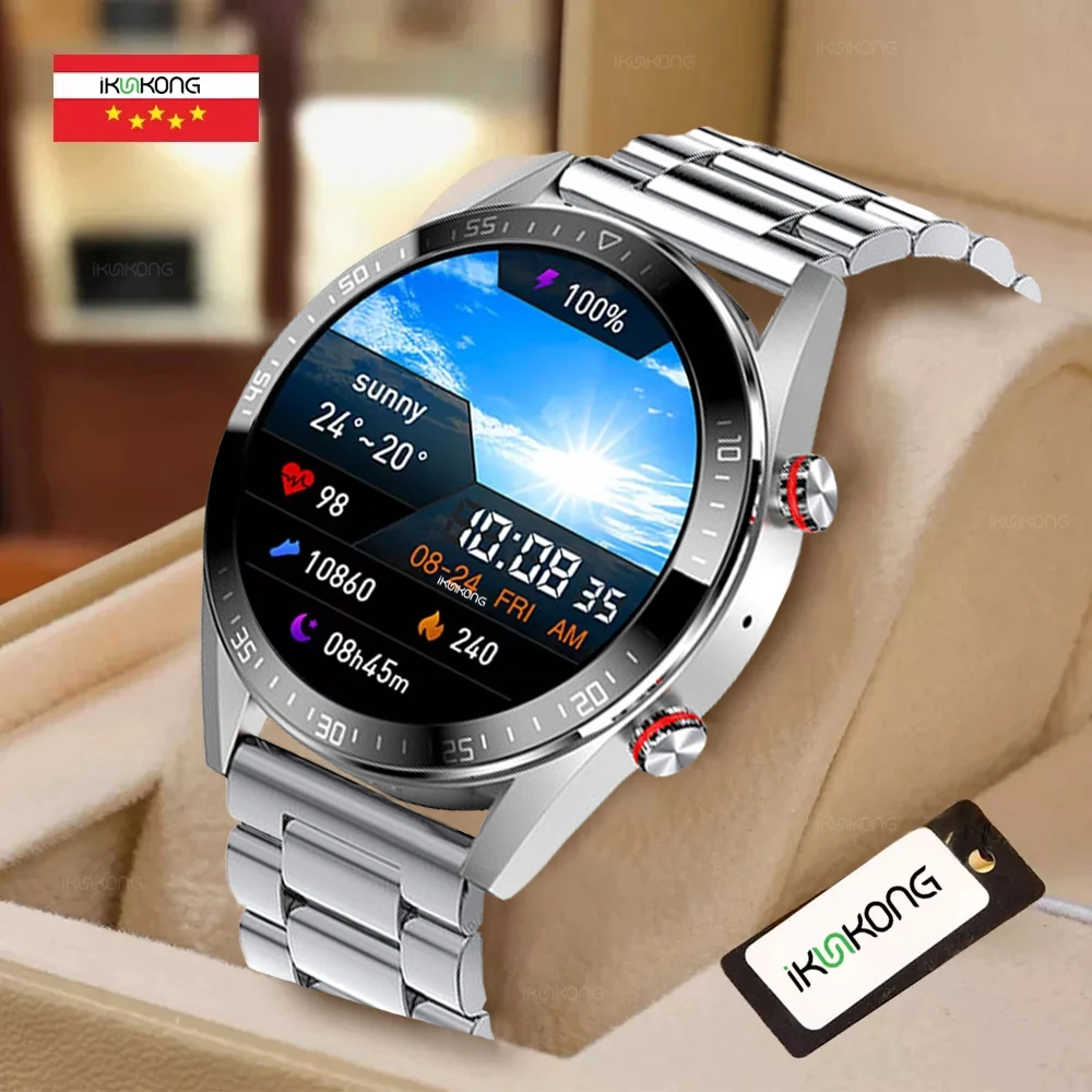 

2021 New 454*454 Screen Smart Watch Always Display The Time Bluetooth Call Local Music Smartwatch For Mens Android TWS Earphones