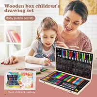 180pcs painting tool set watercolor pen sketch pencil crayon oil pastel artist drawing tool supplies kids stationery gift set