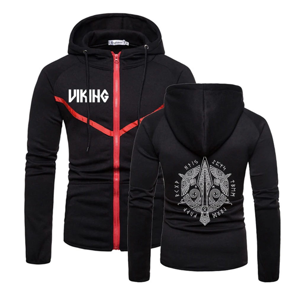

NEW Mens Odin Vikings Berserker Zipper Jacket Quality Fitness Sport Sweatshirts Solid Color Muscle Sportswear Hoodies