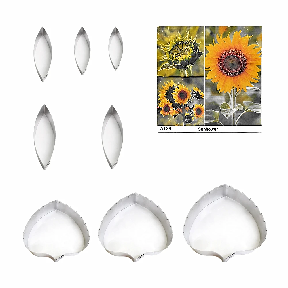 

Sunflower fondant sugar flower cutters baking cake decorations Polymer Clay Cold Porcelain gumpaste tools