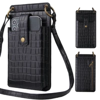 signalshin mobile phone mini shoulder bag for iphone xiaomi phone with wallet cross body strap fashion crocodile pattern leather