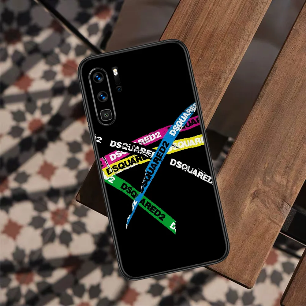 

DSQ2 Italian Fashion Brand D2 Phone Case For HUAWEI P 10 20 30 40 Lite Pro Smart Plus Z 2019 Nova 5T 7i black Back Trend Cover