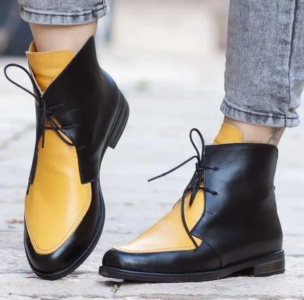 Женские ботильоны с круглым носком на низком каблуке обувь для женщин обуви