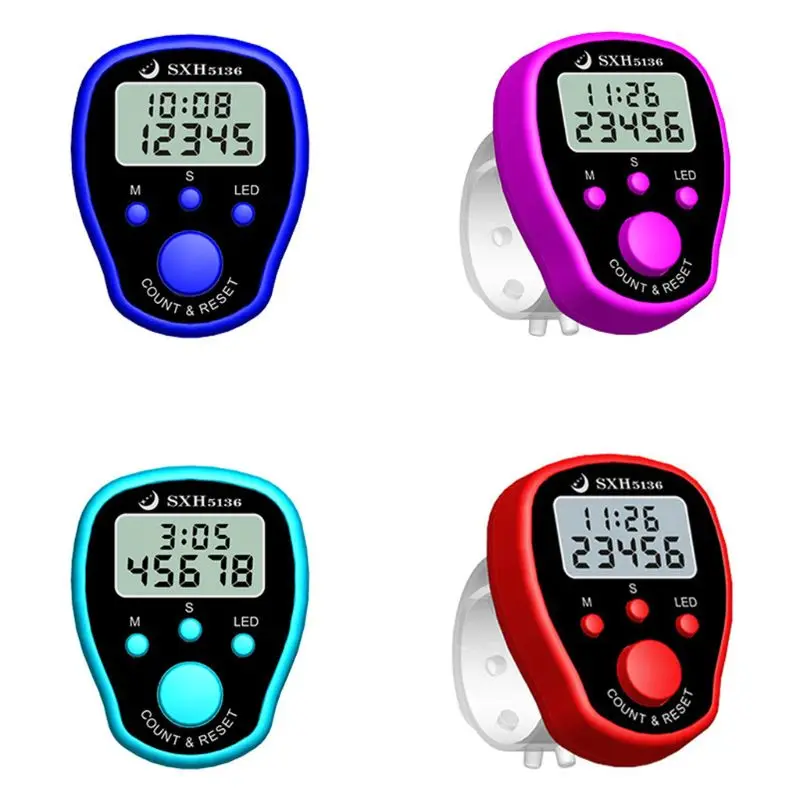 

Finger Counter Clock LCD Electronic Digital Tally Counters with Time & Backlight
