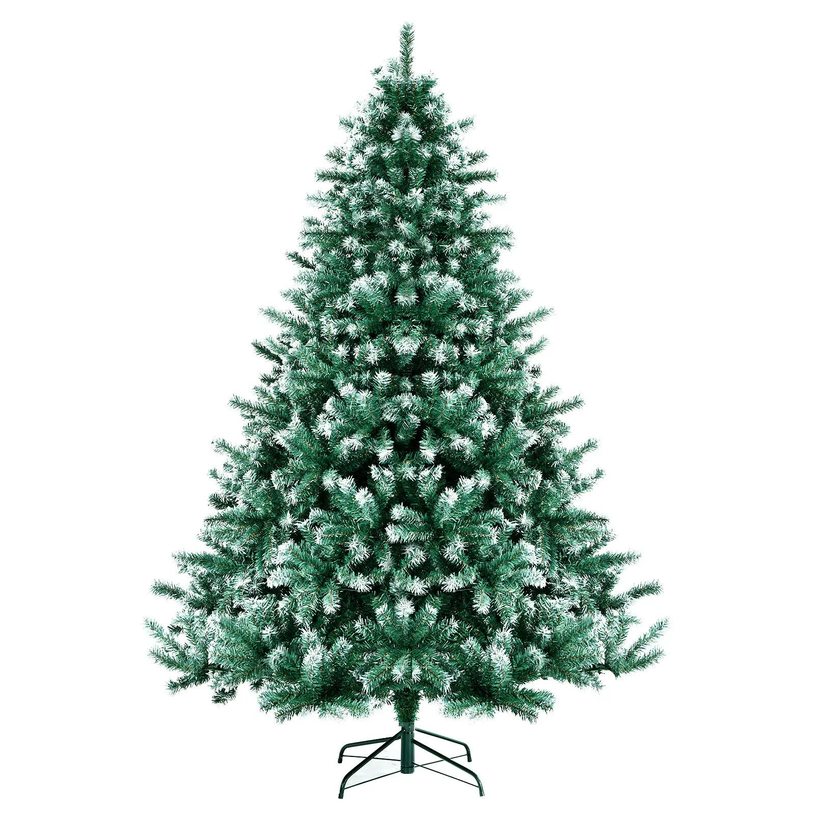 

Costway 6ft/7ft Snowy Hinged Artificial Christmas Tree w/ 1111 Tips & Metal Stand CM23625-6