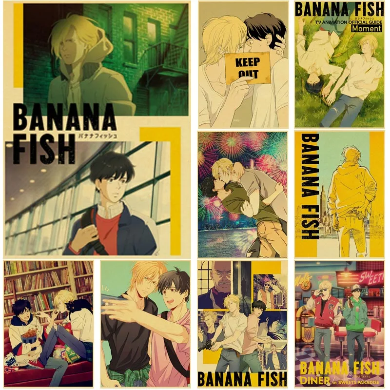 2021 купи 3 получи 4 японских аниме Банановая рыба Ретро постеры картина из
