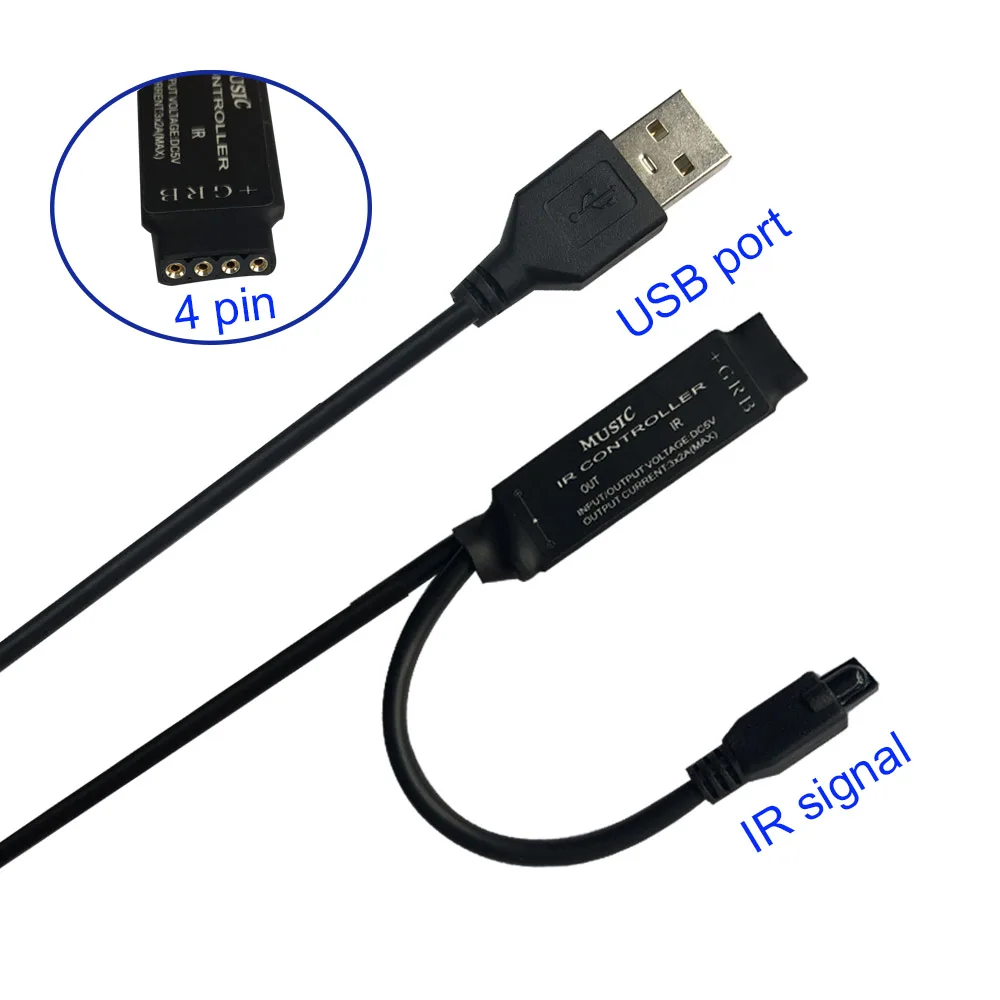 USB RGB контроллер DC5V музыкальный мини с 20 клавишами ИК пульт дистанционного