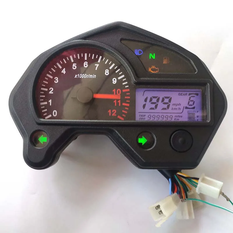 

Motorcycle LCD for Single Cylinder ​Speedometer 13000 RPM Optional Backlight Digital Odemeter Tachometer Can Adjust 7 Colors