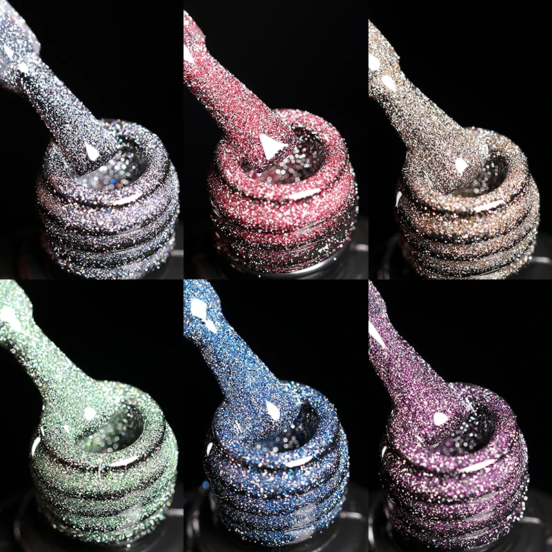 UR SUGAR 7 5 мл светоотражающий блестящий гель блестящая розовая красная Серебряная