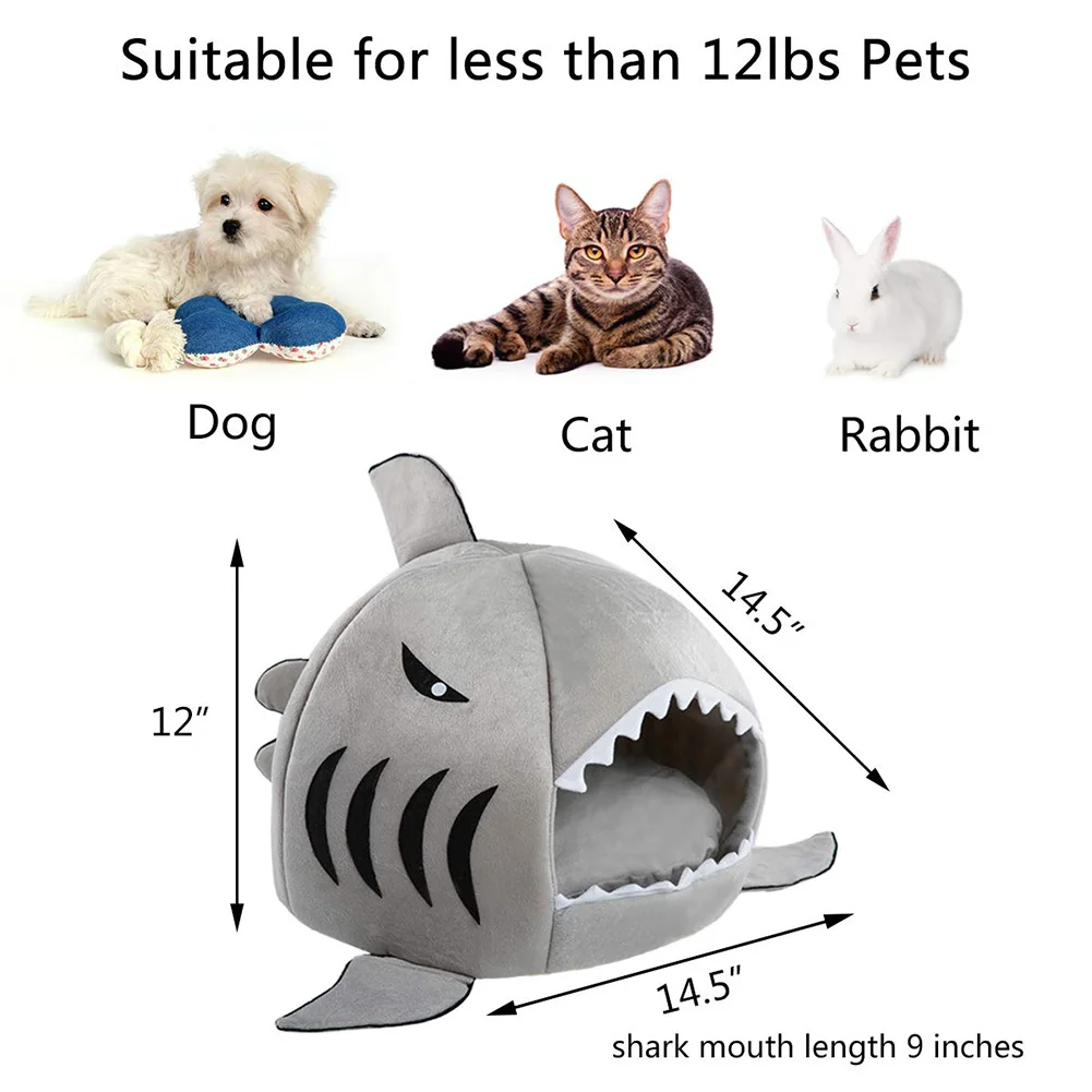 Dozzlor Shark Cat House Bed Basket Pet Sleeping Cats Nest Mat Sleep Bag Small Medium Dog Blanket Lounger For Animal | Дом и сад