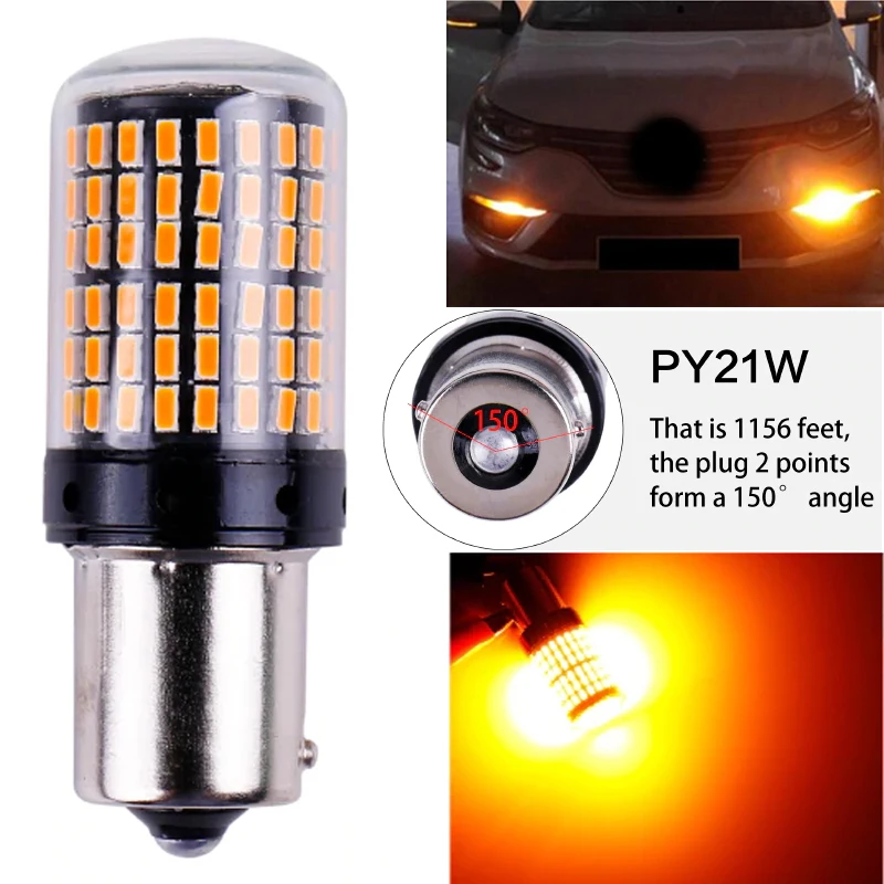 

BAU15S 7507 Turn Signal Light PY21W 5009 Canbus No Error Led Bulb Amber Blinker Automotive Goods Auto Accessories
