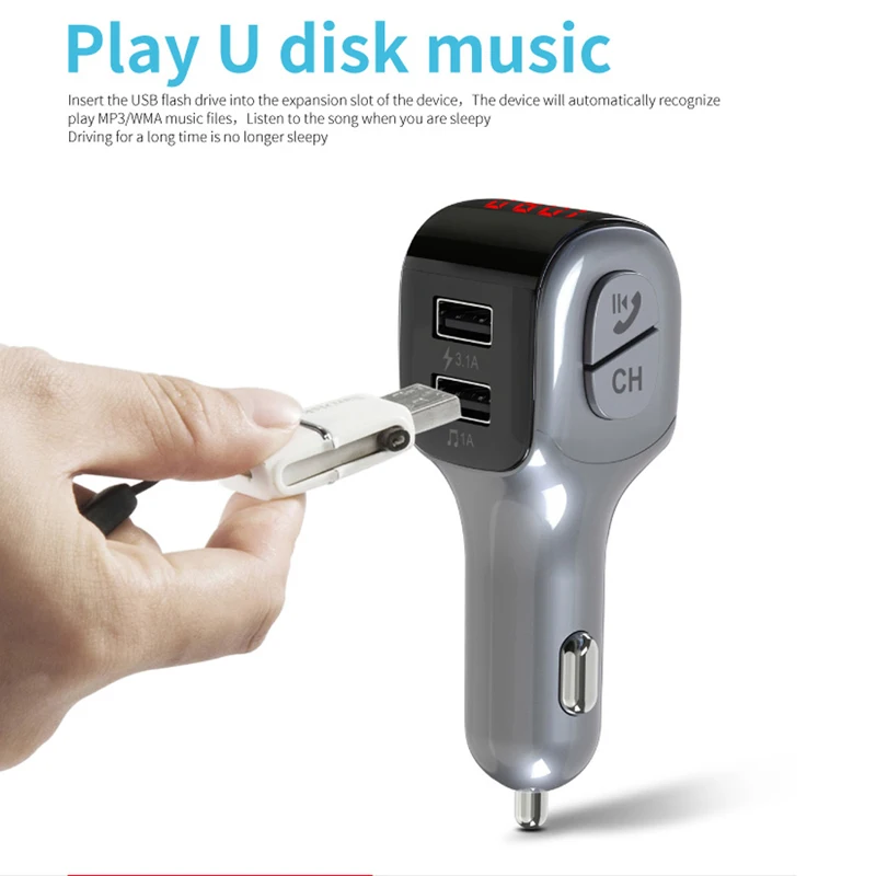 DHKEJI Автомобильный Bluetooth беспроводной fm-передатчик MP3-плеер USB зарядное устройство автомобильные аксессуары fm-модулятор