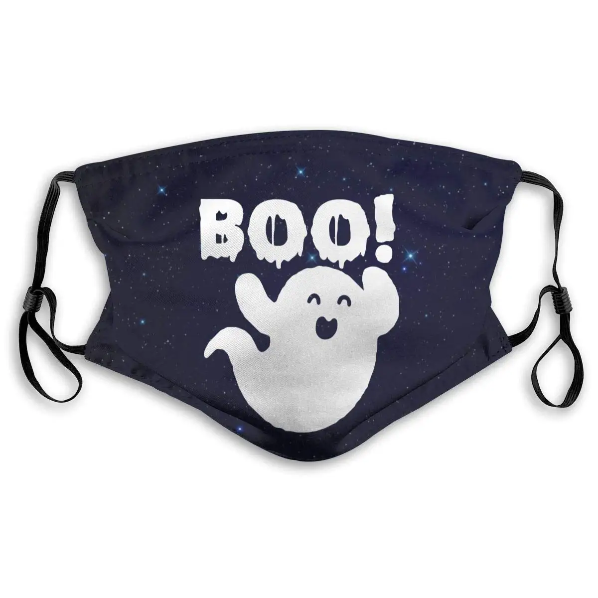 

Boo Ghost Mouth Cover Mask with PM2.5 Filters 5 Layers of Protection for Unisex Black