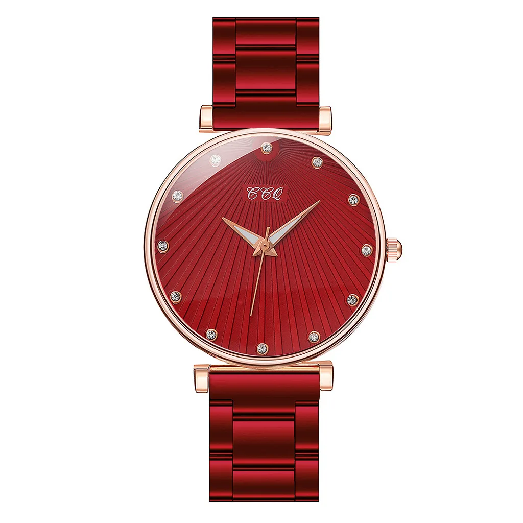 

New fashion watch alloy steel band ladies watch Korean temperament inlaid diamond British ladies watch