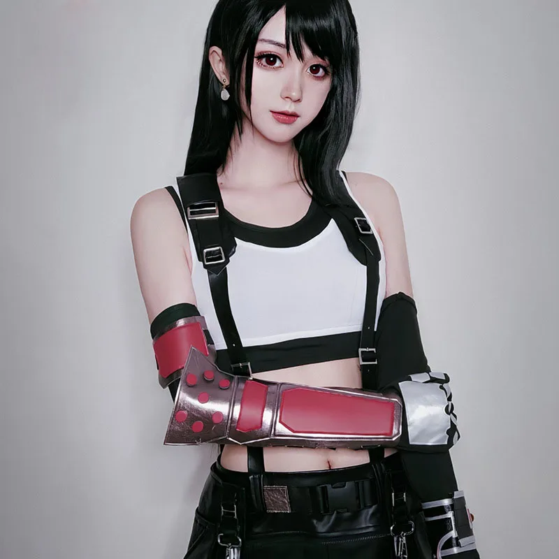 Final Fantasy Tifa Lockhart Косплэй Костюм Униформа Полный комплект с платьем Одежда на