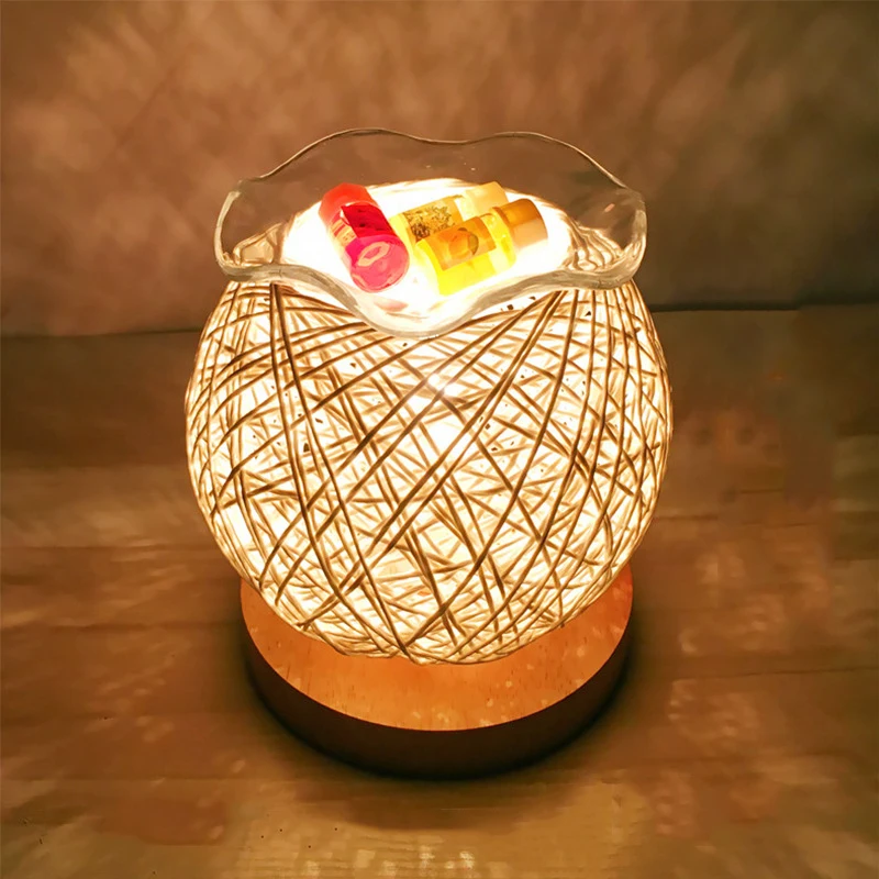 

1 Pc Rattan Ball Electric Essential Oil Night Lamp Scented for Office Bedroom Living Room Gift Home Decoration Night Lights