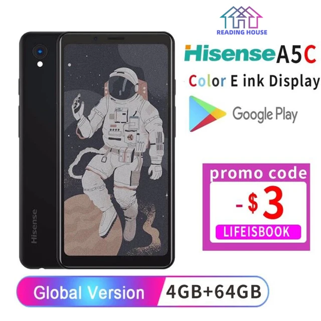 Google Play Hisense A5C Android 9.0 Smart Phone Muilt-Language Color Eink Display Protect eye Ebook Reader Kindle yota facenote 1