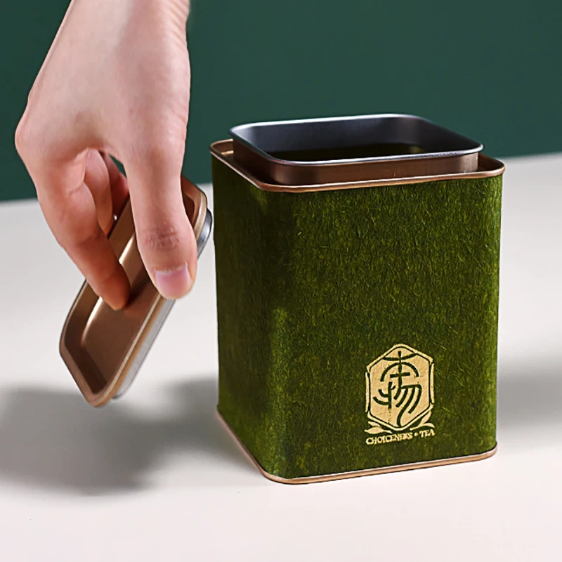 Чай Олово контейнеров квадратныая металлическая банка для хранения Жасмин Кофе