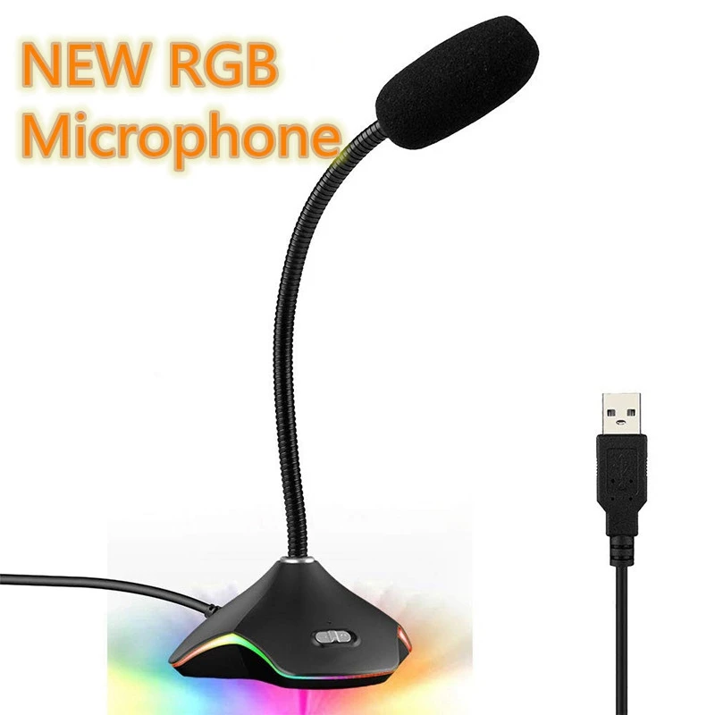 

MOOL USB Microphone with RGB for PC Computer Laptop Notebook Desktop Gaming Chatting YouTube Noise Reduction Microphone