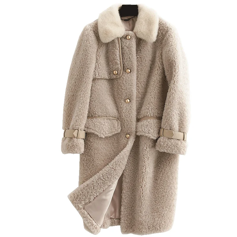 Норковая меховая Меховая куртка с натуральным мехом пальто осень зима женская