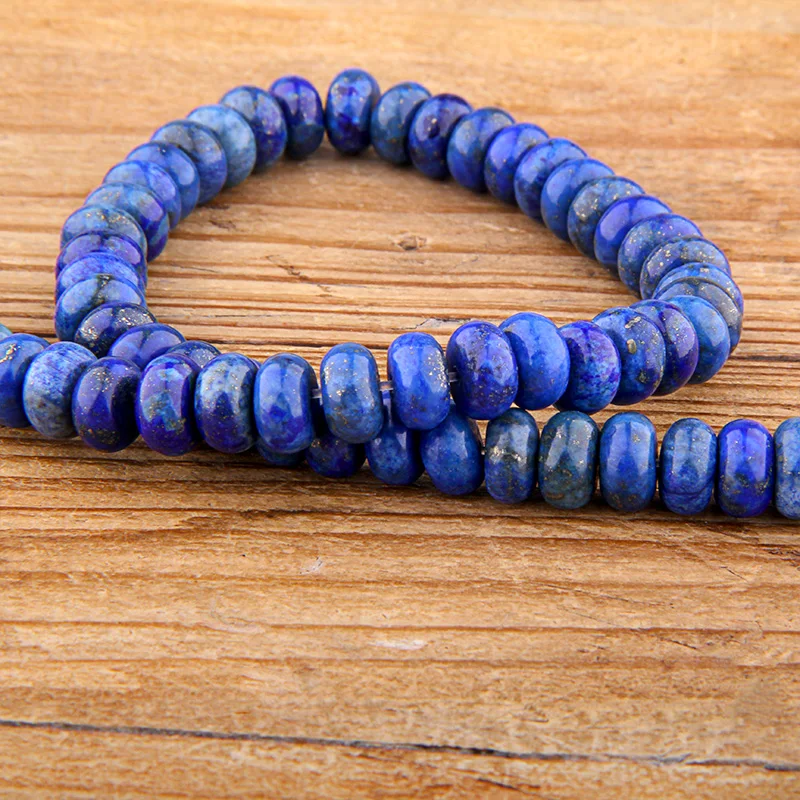 Натуральный голубой Ляпис бусины из лазурита гладкие плоские овальные с