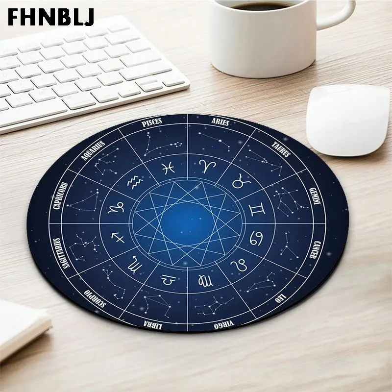 

Cool Fashion twelve constellations art gamer play mats round gaming Mousepad Anti-Slip Laptop PC Mice Pad Mat gaming Mousepad
