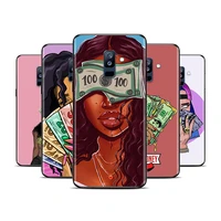 afro girls black women art for samsung galaxy a8 a9 a7 a750 a6 a5 a3 a6s a8s star plus 2016 2017 2018 black soft phone case