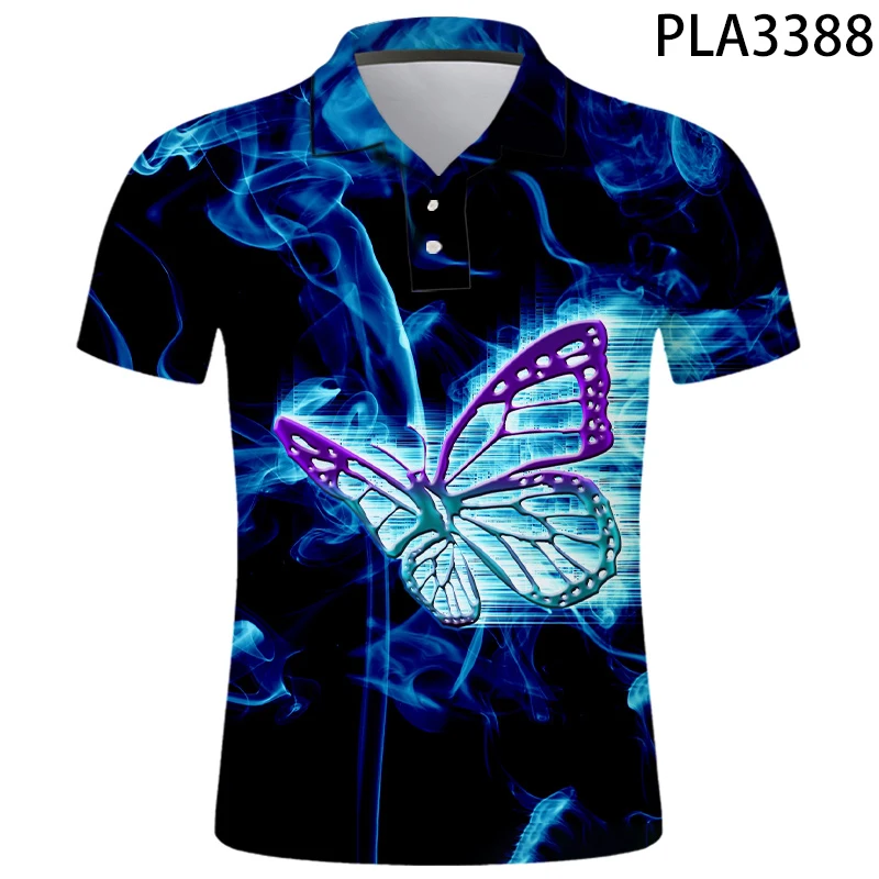 

Мужская рубашка-поло с коротким рукавом и 3D-принтом