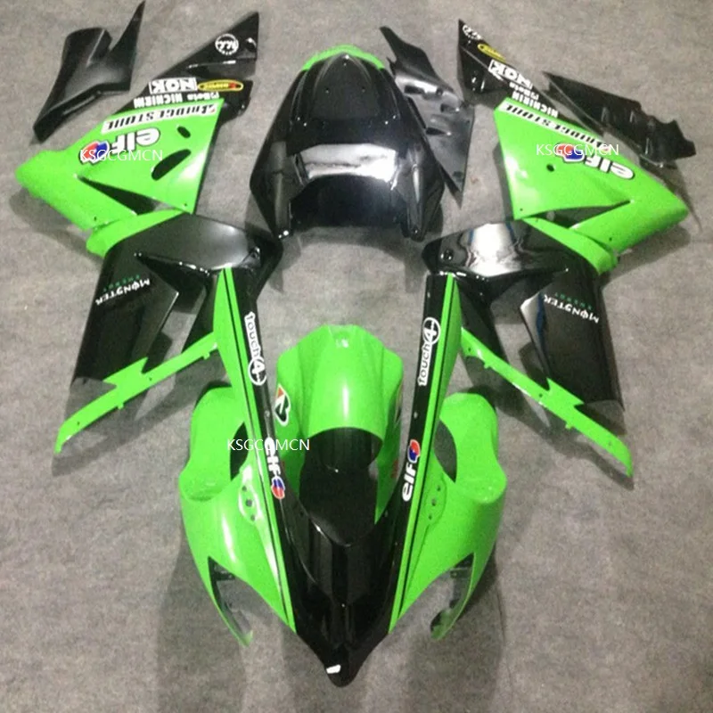 Инъекции зелено-черные Обтекатели для KAWASAKI NINJA ZX10R 04-05 ZX 10R 04 05 ZX10 R 2004 2005 мотоцикл обтекатель комплекты ZX 10R - Цвет: DIY Painting