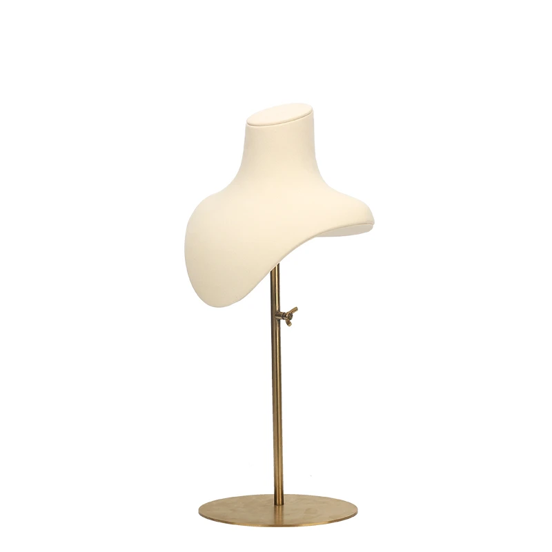 

New White Microfiber Portrait Mannequin Bust Necklace Pendent Jewelry Display Stand For Long Chain Jewellery Organizers 3 Colors