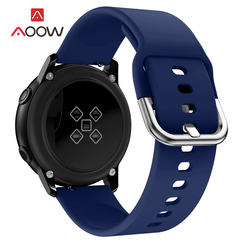 20 мм силиконовый ремешок для часов samsung Galaxy Watch Active 2 42 мм gear S2 huawei Garmin Amazfit Active2 сменный Браслет ремешок