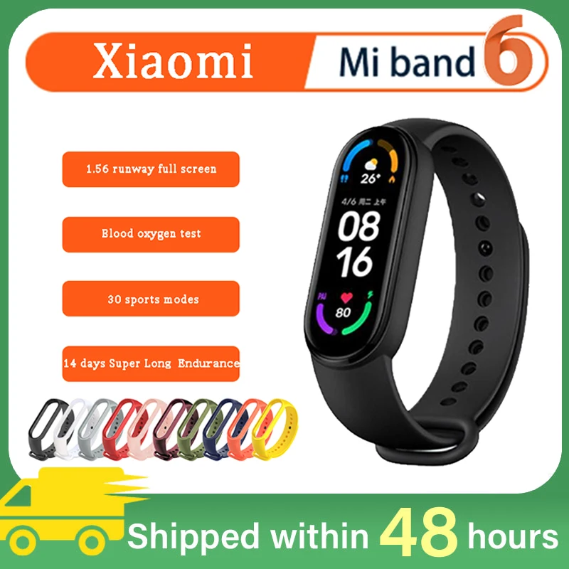 

Xiaomi Mi Band 6 умный фитнес-браслет с измерением пульса и уровня кислорода в крови