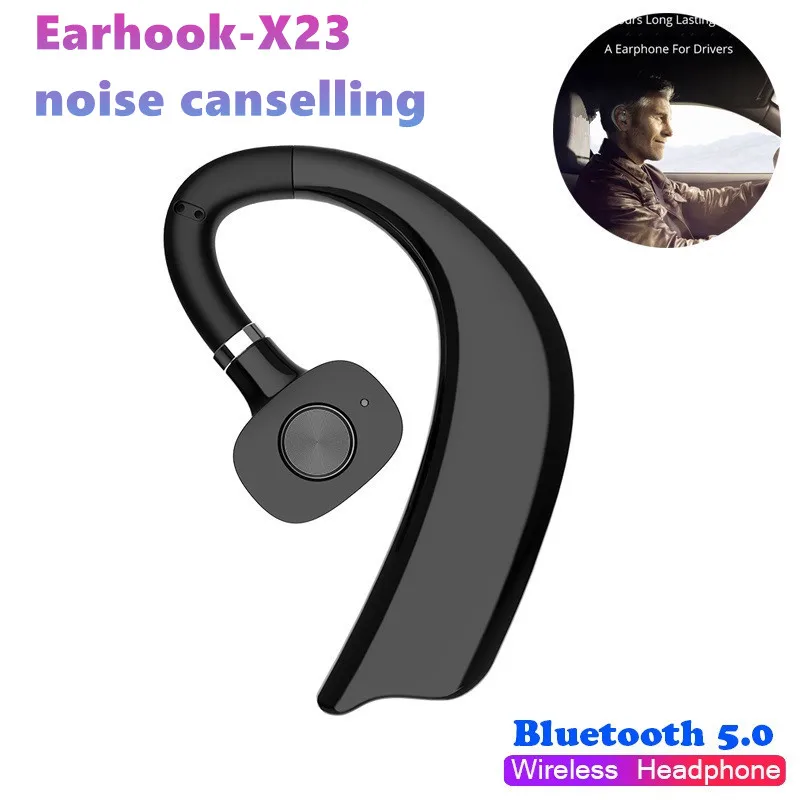 

Business Bluetooth Headset Wireless Handsfree Earphones Headphones With Mic Voice Control for Driving Work