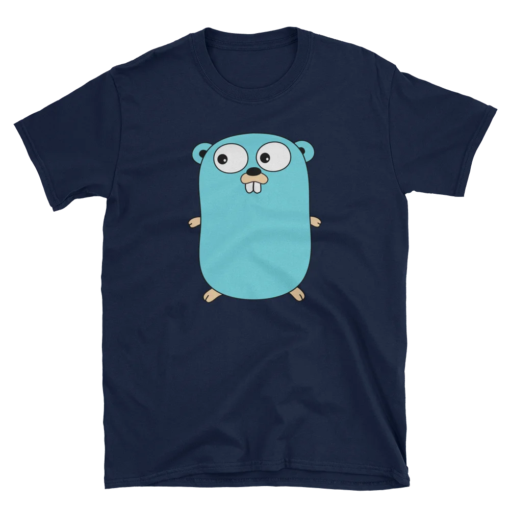 Softstyle Go Golang синий логотип талисман Гофер футболка мультфильм Мужская Унисекс