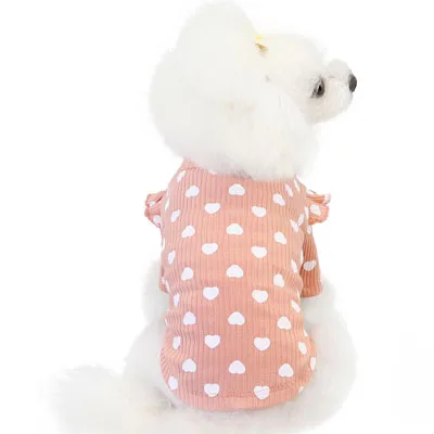 Розовые, бежевые, серые блестящие теплые толстовки, футболка с круглым вырезом и сердечками, кружевной свитер с коротким рукавом, свитшот для маленьких собак